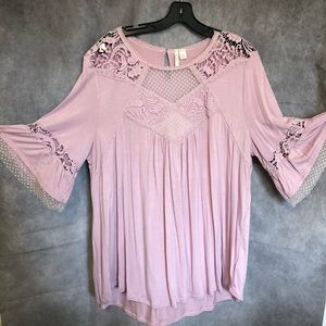 Lacey, soft pink blouse